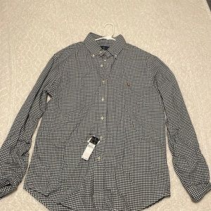 Polo by Ralph Lauren long sleeve. Size large. Black and white checkered.